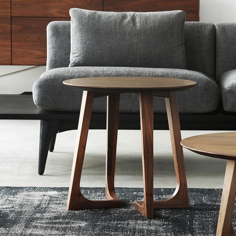 Contemporary Wooden Bunching Tables Round Medium Wood Coffee Table