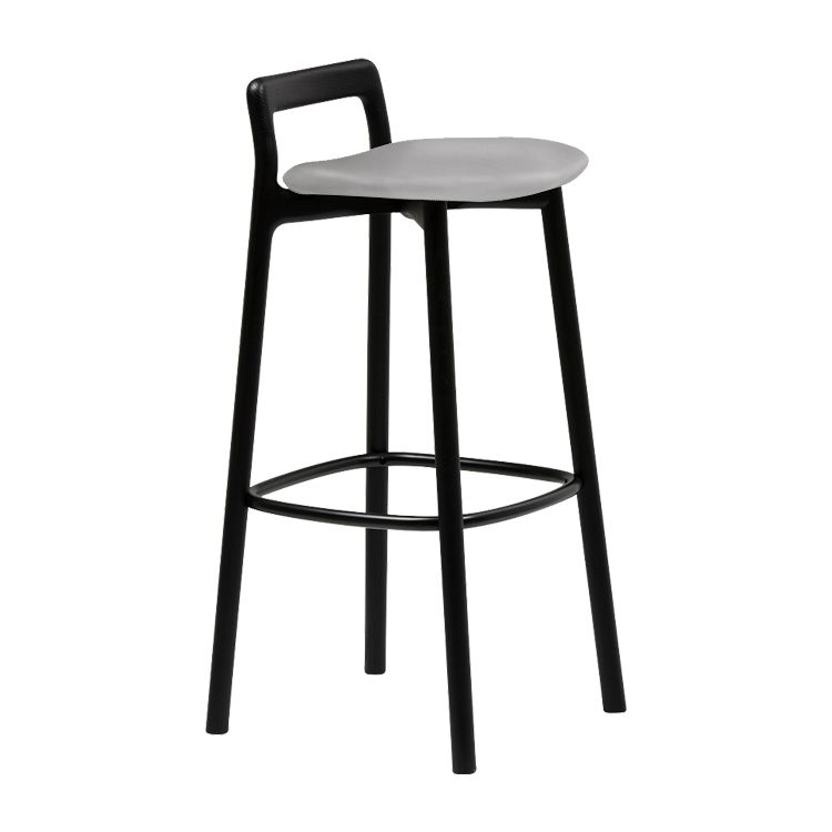 Scandinavian Solid Wood Bar Stool Living Room Faux Leather Counter Stools