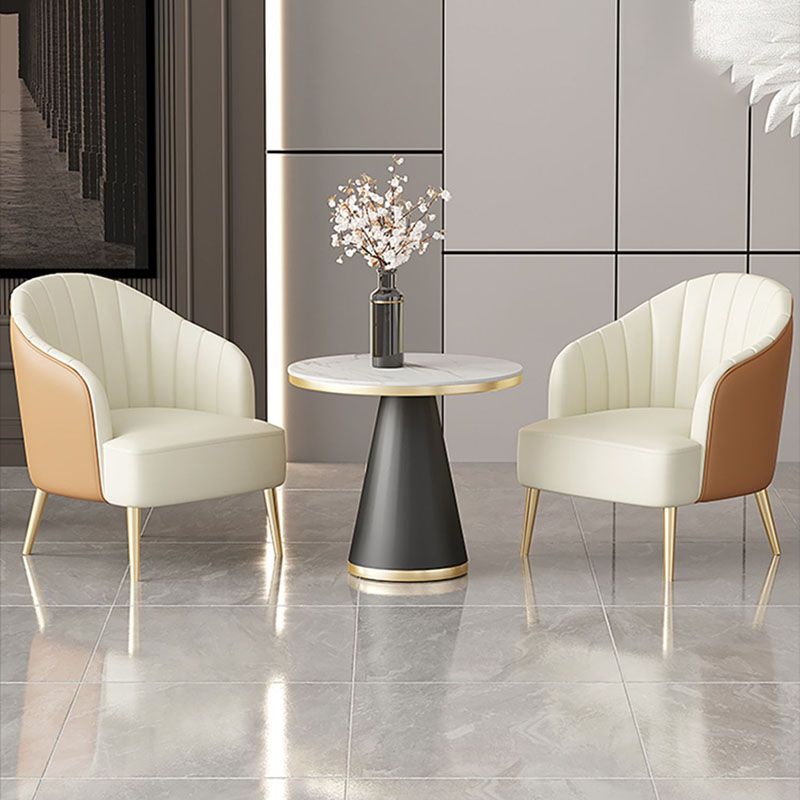 Modern Style Dining Table Sintered Stone Table with Pedestal Base
