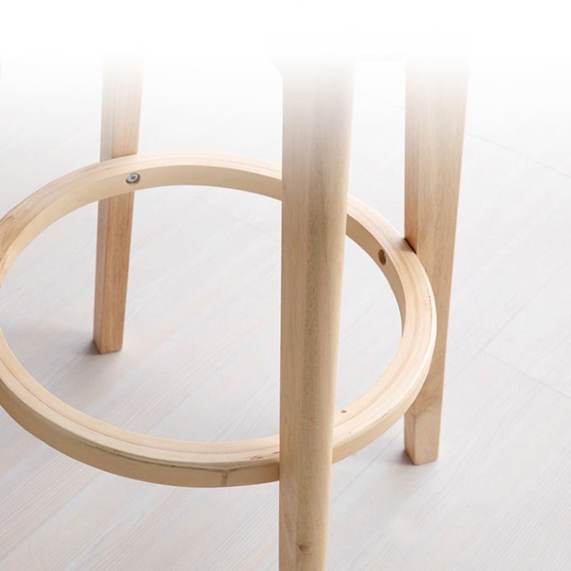 Industrial Armless Backrest Counter Stool Wood Bar Stool with Pedal for Cafe