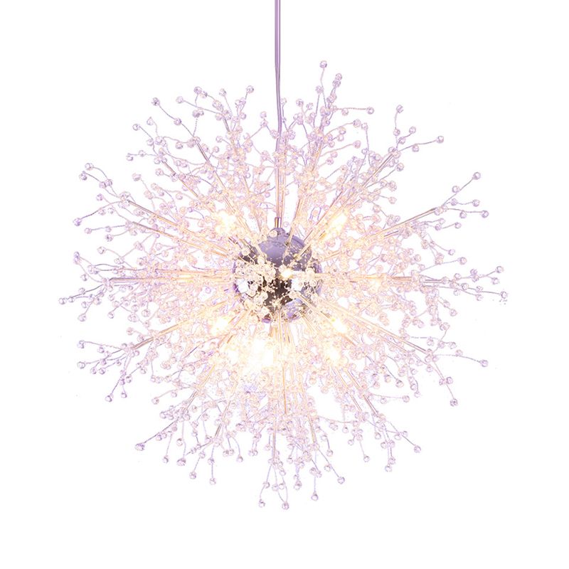 8/12 Luci Apparecchiatura a soffitto interno con pilotaggio di cristallo a cristallo contemporaneo Lampadella chiara il lampadario