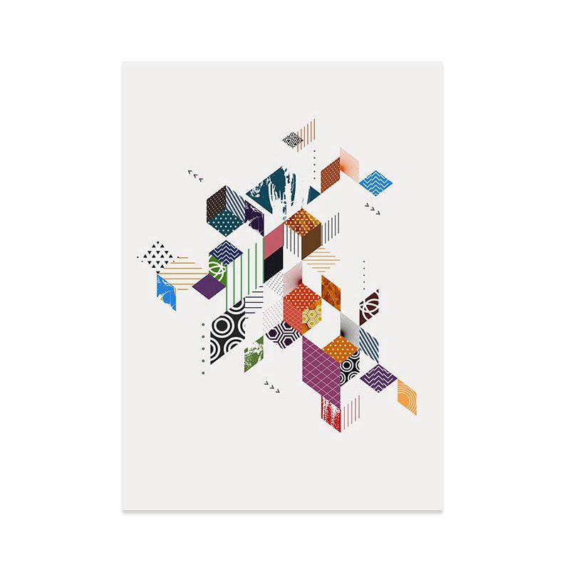 Nordische Geometrie-Wanddekoration für Wohnzimmer, Leinwandkunst in farbenfrohen, verschiedenen Größen