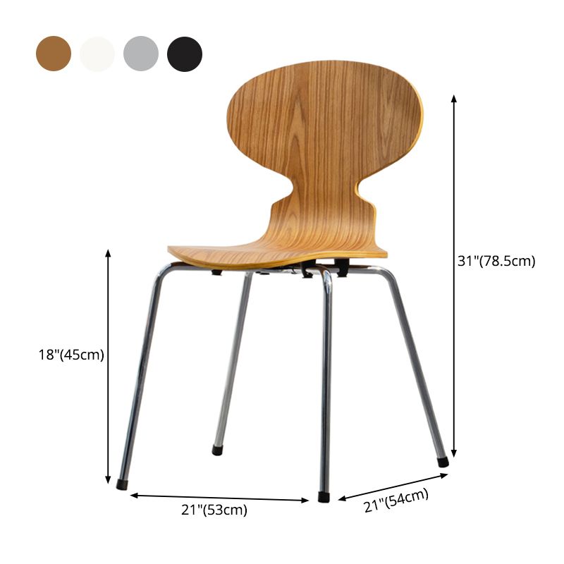 Silla de comedor de madera de estilo industrial, silla de comedor sin brazos con respaldo sólido