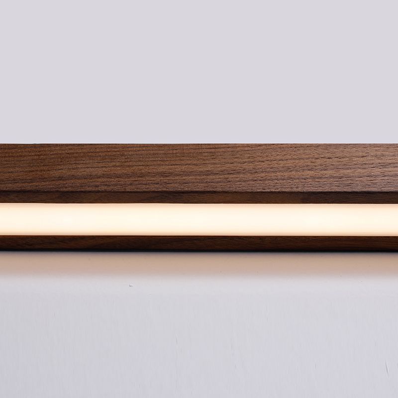 Linear Shade Wood Wall Sconce Modern Style Single Light Wall Mounted Light