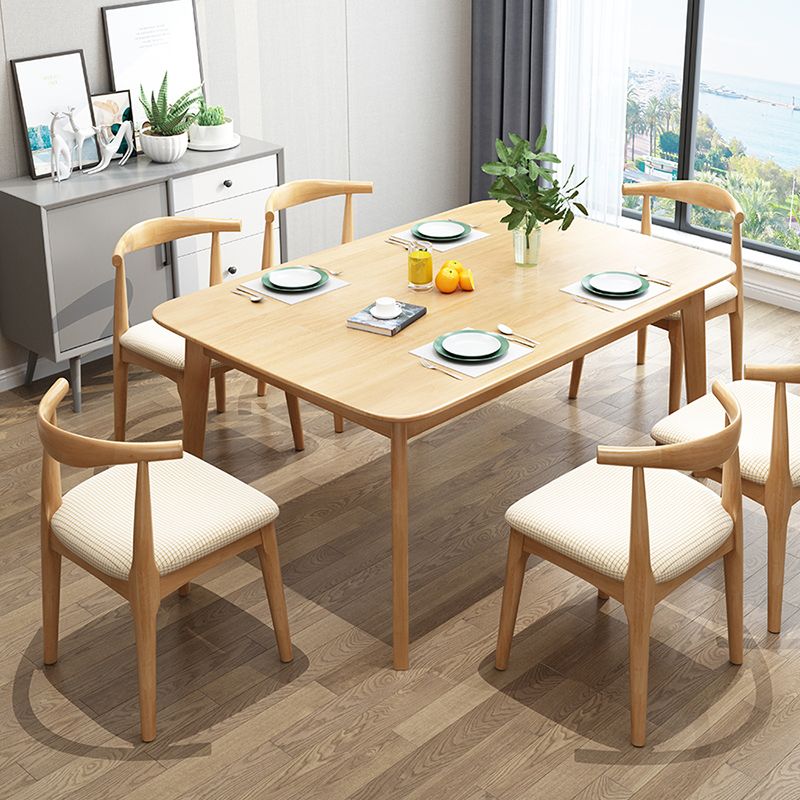 Wood Side Dining Chairs Open Back Dining Side Chair for Home