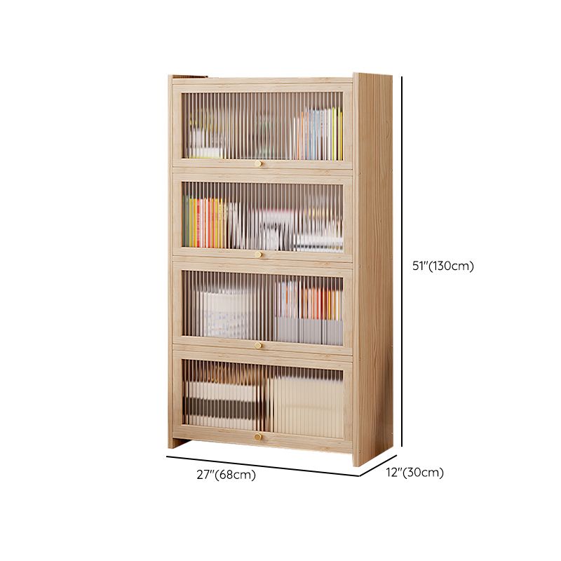 Natural Contemporary Cabinet, Solid Wood Accent Cabinet with Doors