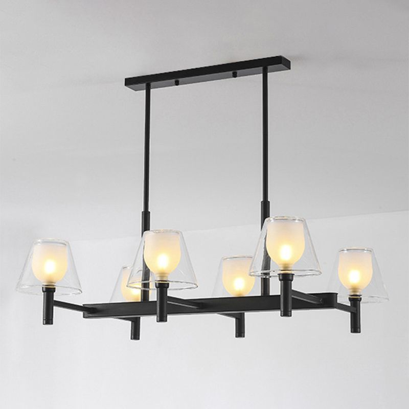 Industrial Sputnik Island Lighting Fixtures Glass Island Lighting in Black