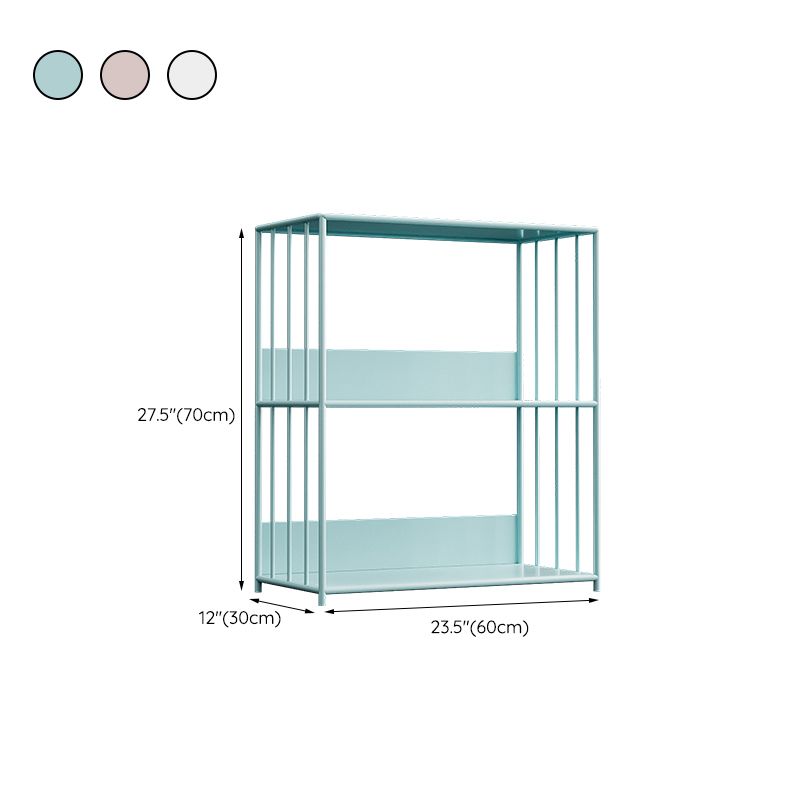 Scandinavian Metal Bookcase Standard Open Back Bookshelf with Shelves