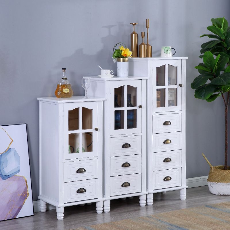 Wood Modern Cabinet Rectangular Minimalist Side Cabinet with Drawer