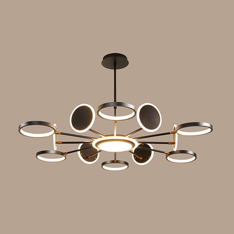 Metal Rings Ceiling Chandelier Minimalist Style LED Chandelier Light Fixture