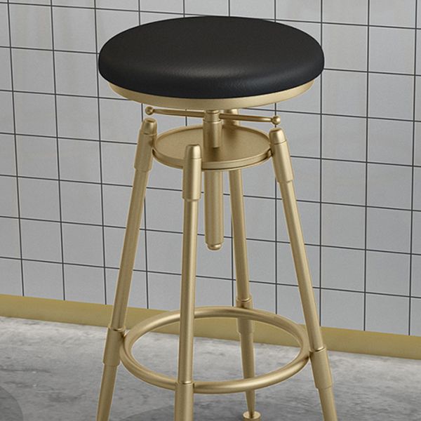 Glam Rotatable Liftable Counter Stool Iron Cashier Bar Stool with Cushion and Pedal