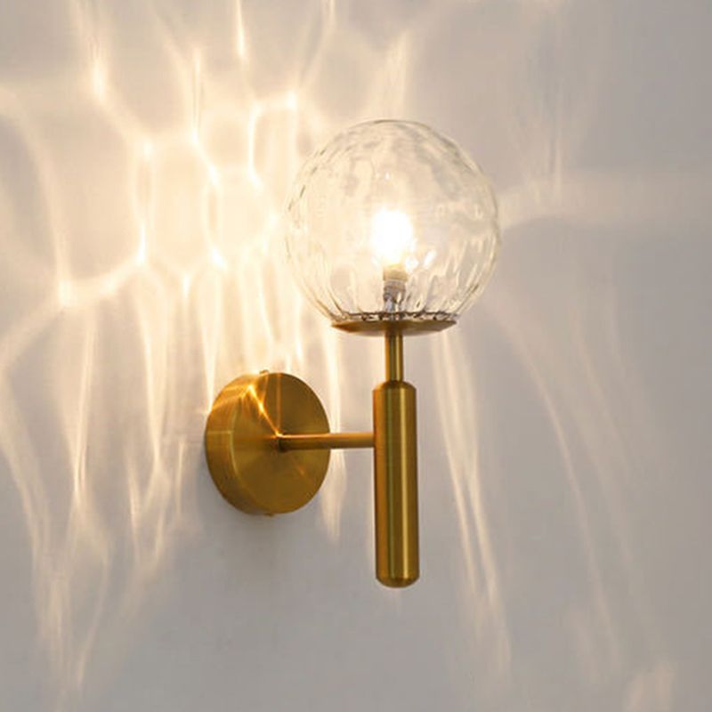 Nordic Style Single Light Wall Mounted Light Ball Glass Shade Wall Lighting for Bedside