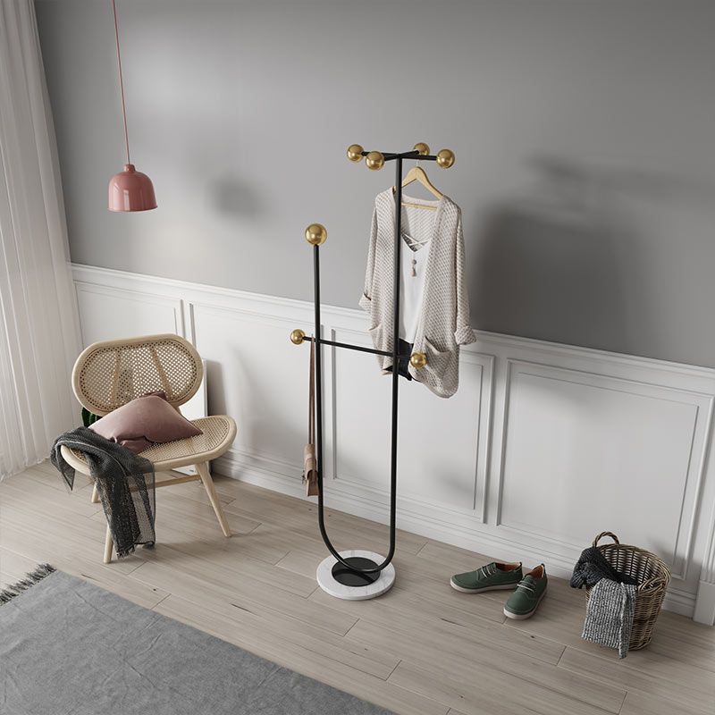 Gorgeous Coat Rack Marble Bottom 7 Coat Hooks Metal Coat Rack