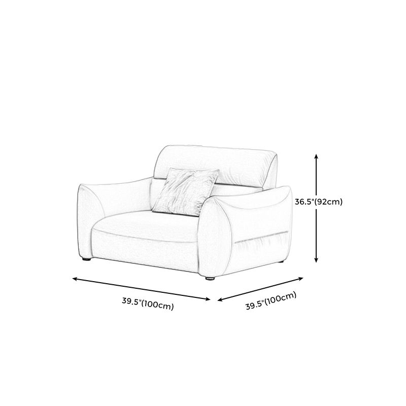 Stain Resistant Stationary Faux Leather Living Room Square Arm Sewn Pillow Back Sofa