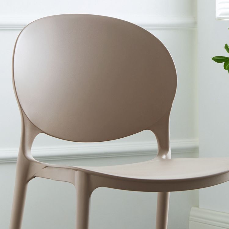 European Glam Style Plastic Chair Kitchen Dining Room Open Back Side Chairs