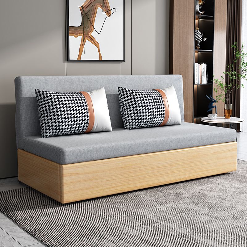Cotton Blend Contemporary Convertible Bed Sofa Couch with Pillows