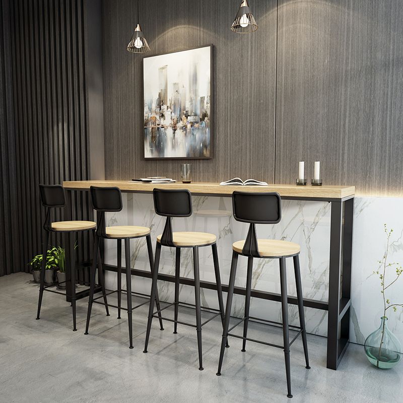 Indoor Rectangle Counter-height Pub Table Natural Modern Trestle Hall/Pub Table