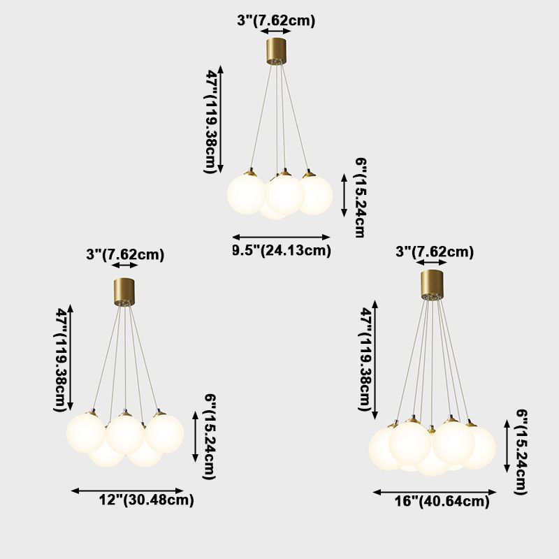 Luz de colgante de globo de cobre en la moderna lámpara colgante de vidrio de vidrio de lujo