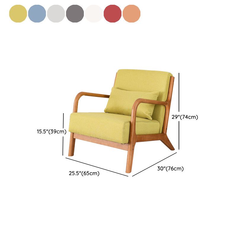 Mid-Century Modern Accent Armchair Living Room Round Arms Pillow Back Arm Chair
