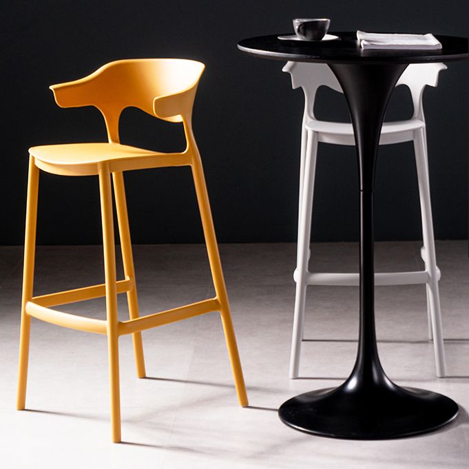 30 inch Plastic Scandinavian Armless Stool Low Back Bar Stool for Kitchen