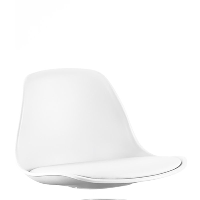 Contemporary Metal Barstool Faux Leather Footrest Adjustable Counter Stool