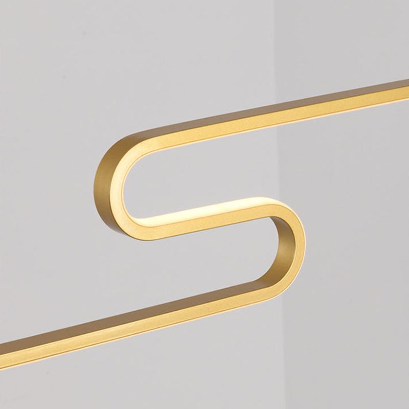 Luci a sospensione a sospensione in metallo Lampade sospese lineari contemporanee per sala da tè