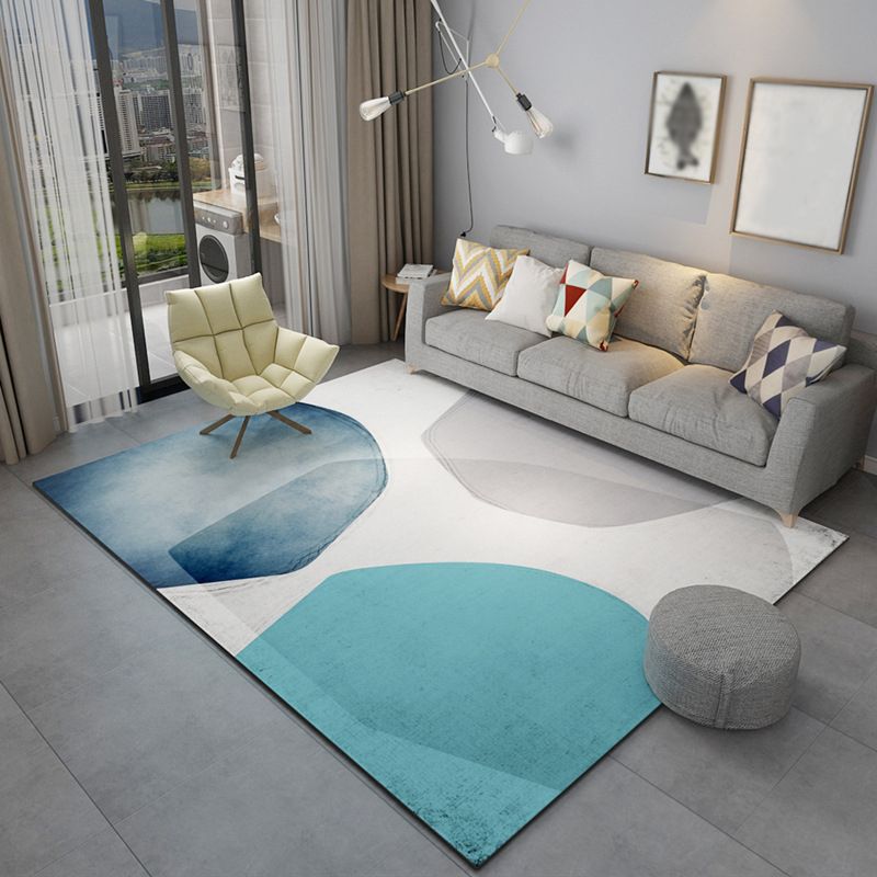Light Gray Nordic Rug Polyester Color Piece Rug Washable Rug for Living Room