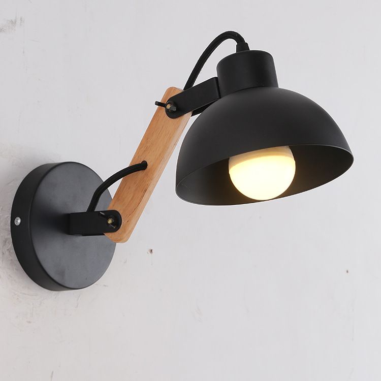 1 Lichtkuppel massiv Holz Wandleuchten mit Schwingarm 9,5 "Höhe Nordischer Stil Einfachheit Wandhalterung Licht