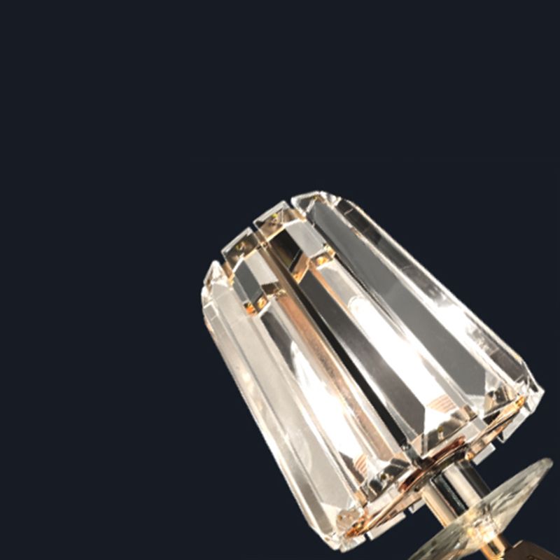 Modern Style Crystal Wall Light Geometric Wall Sconce in Gold for Living Room