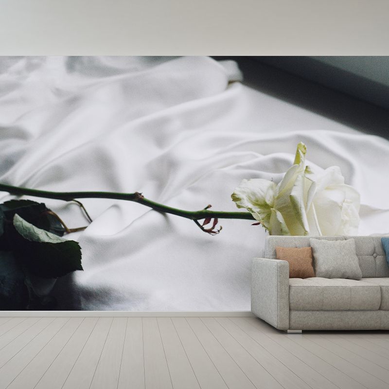 Blooming Rose Mural Moisture Resistant Wallpaper Wall Decor for House Interior