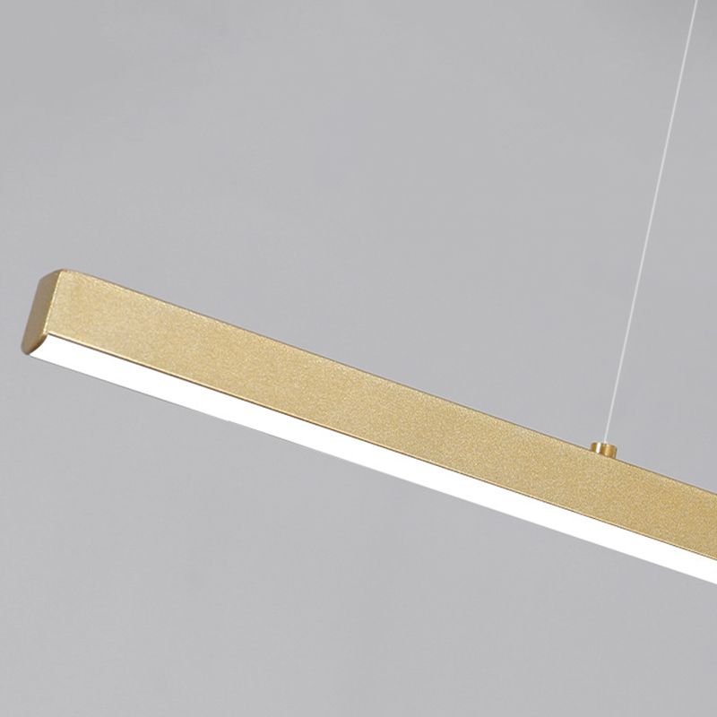 Lampada a LED lineare oro Lampada minimalista a ciondolo in metallo in metallo a 3 luci per sala da pranzo