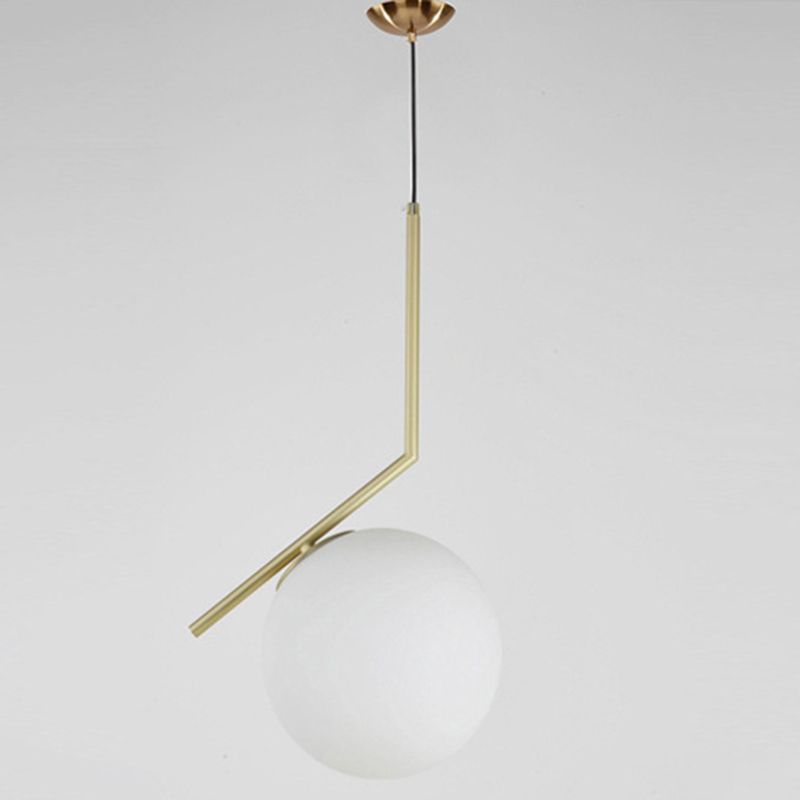 Brass Globe Single Pendant Light in Modern Creative Style Wrought Iron Hanging Lamp with Glass Shade