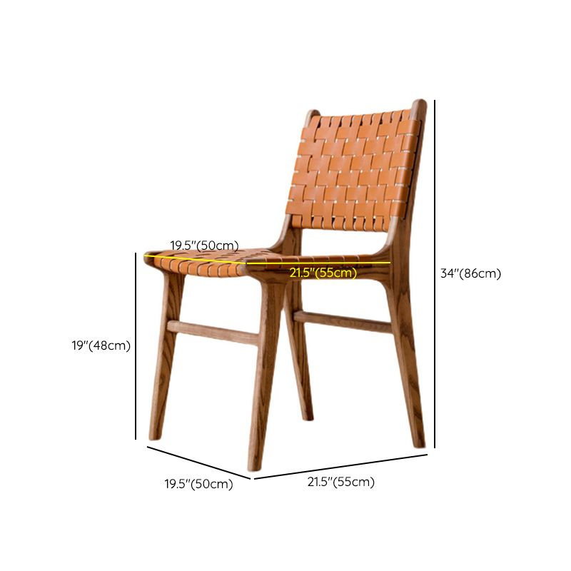 Solid Wood Faux Leather Contemporary Armless Dining Room Chair