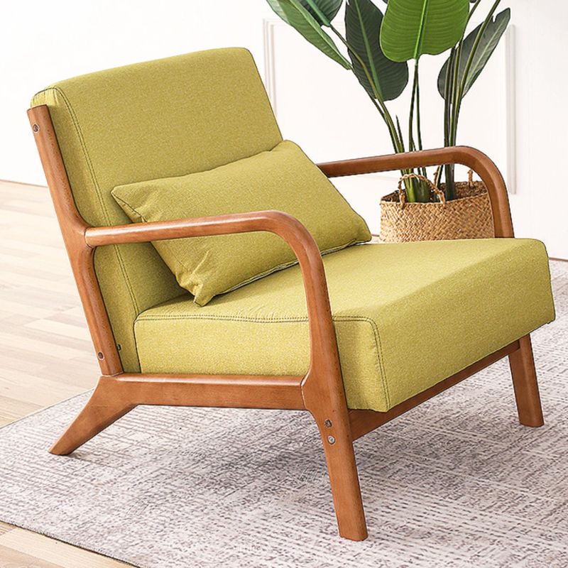 Mid-Century Modern Accent Armchair Living Room Round Arms Pillow Back Arm Chair
