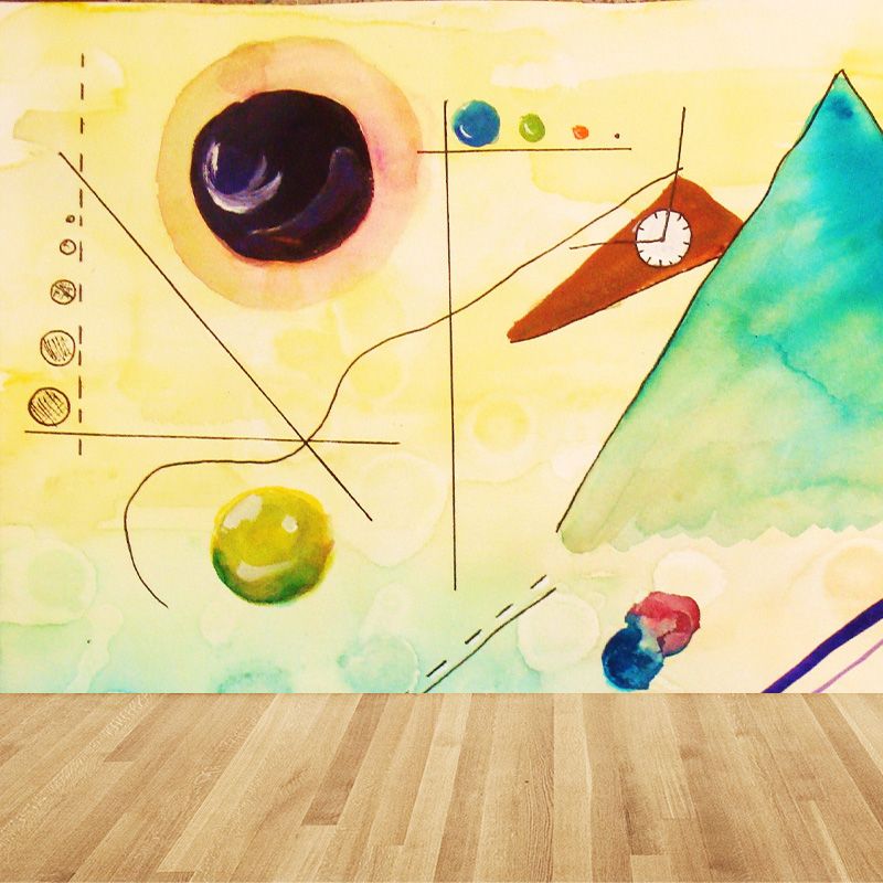 Contemporary Kandinsky Painting Mural Pastel Color Abstract Wall Art for Family Room