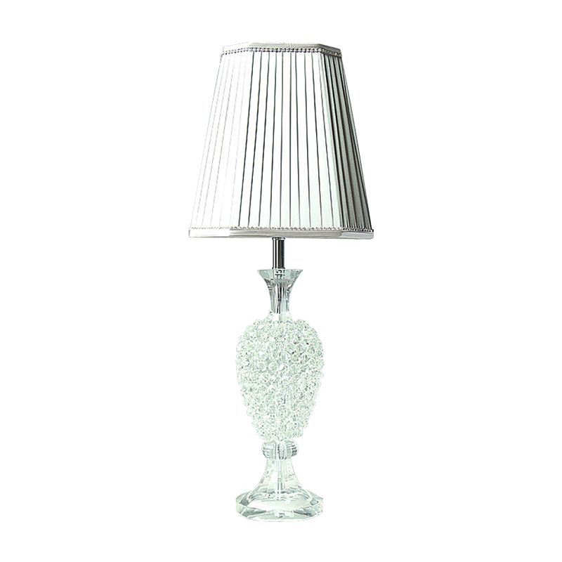 Lámpara de mesa gris de bulbo 1 de la urna de cristal K9 con sombra de imperio reunida