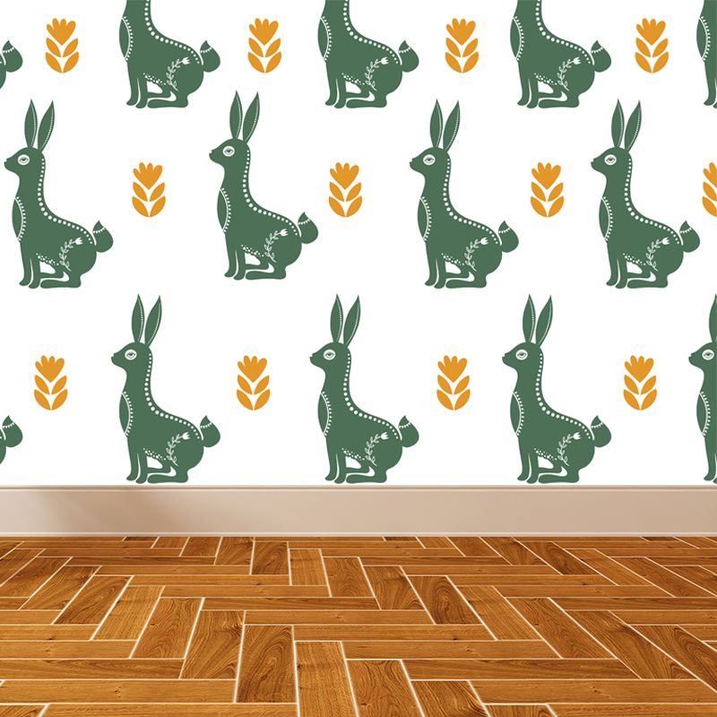 Trendy Blossom Mural Wallpaper Pastel Color Flower Wall Covering for Accent Wall