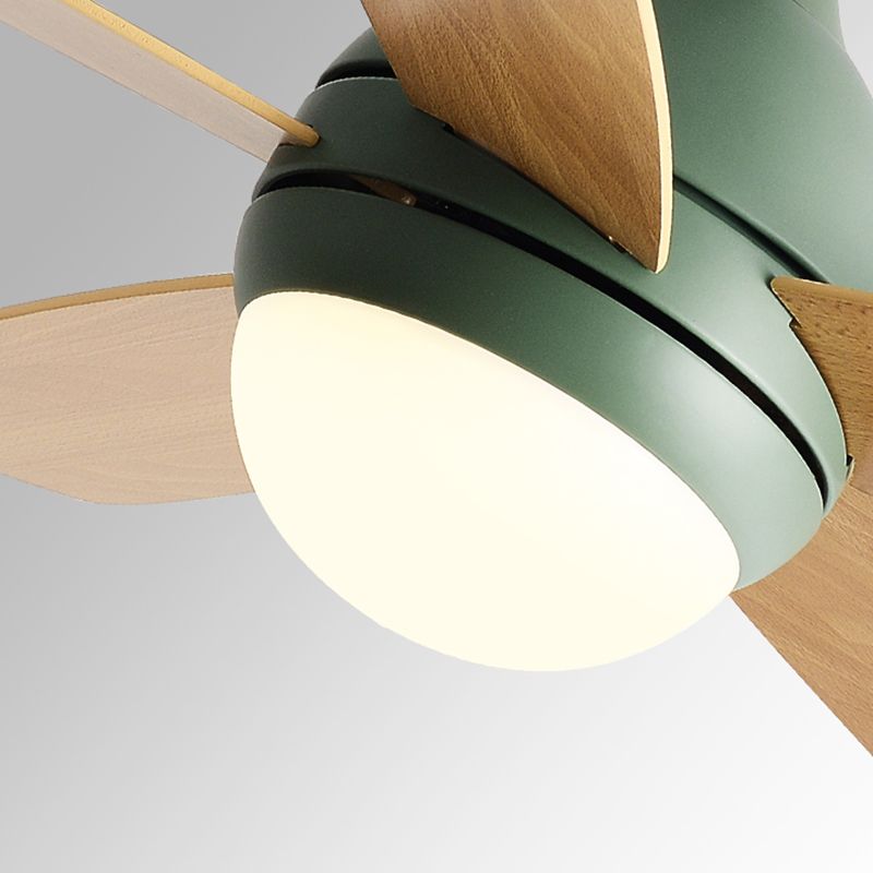 1-Light Ceiling Fan Lamp Modern Style Metal Ceiling Fan Lighting for Bedroom