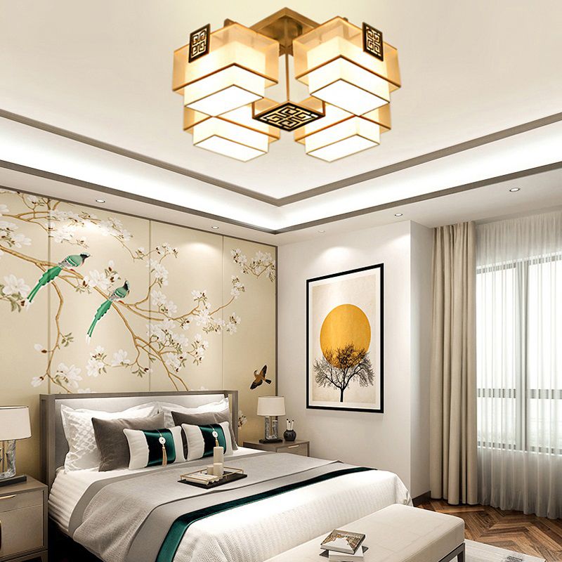 Chinese stijl stoffen kap inbouw verlichtingsarmatuur voor woonkamer eetkamer