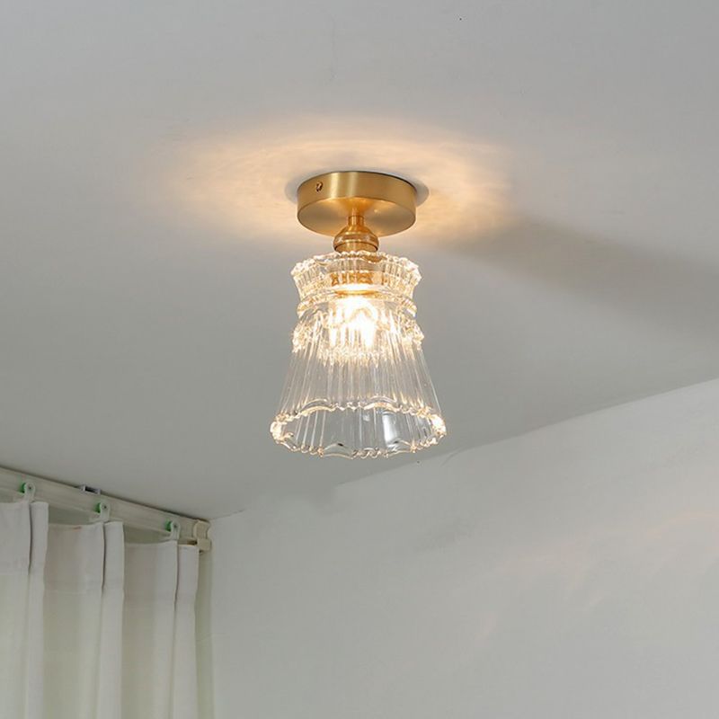 Glass Shaded Semi Flush Mount Light Modern Style Ceiling Flush Mount