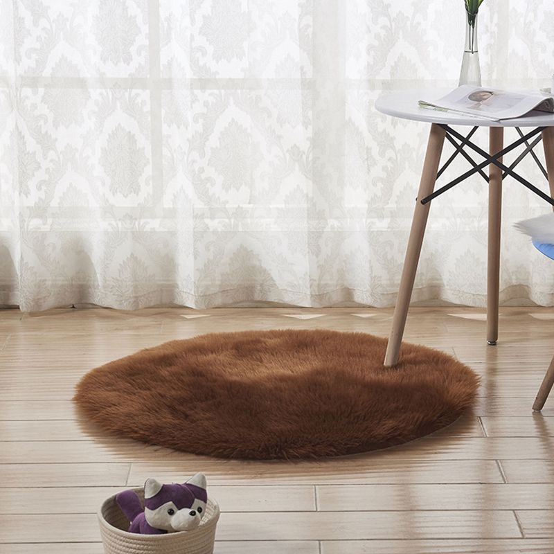 Relaxing Nordic Rug Multi-Color Plain Carpet Easy Care Shaggy Rug for Girls Bedroom