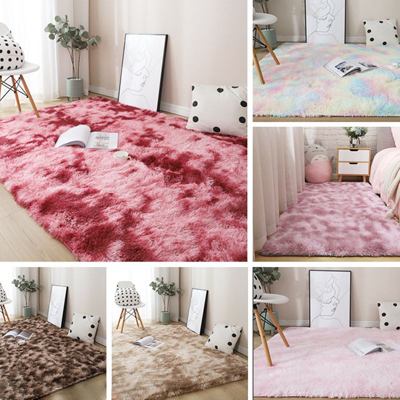 Scandinavian Home Rug Multicolor Plain Rug Synthetic Wool Stain Resistant Anti-Slip Washable Rug