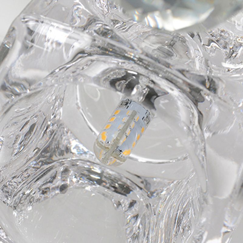 Cube contemporain Flush Lightture Crystal Flush Plafond Light en argent