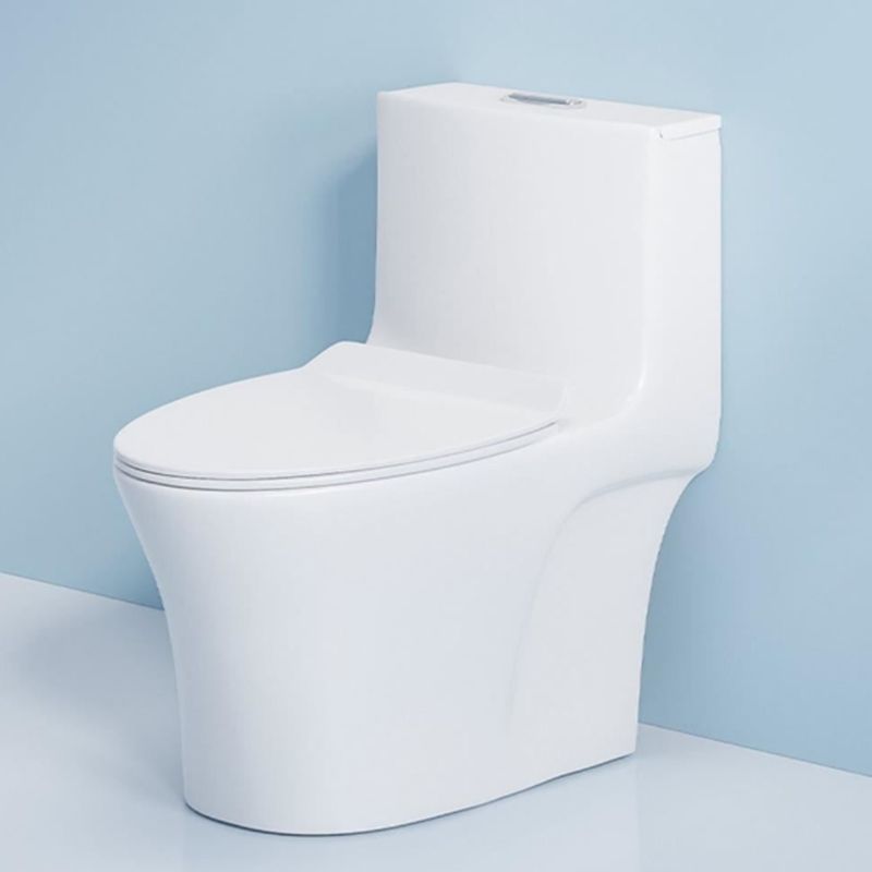 Modern Floor Mounted Flush Toilet White Urine Toilet with Seat for Bathroom