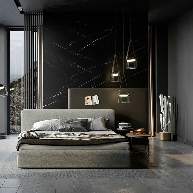 Forme de baril Éclairage suspendu en verre de style moderne 1 pendentif léger pour chambre à coucher