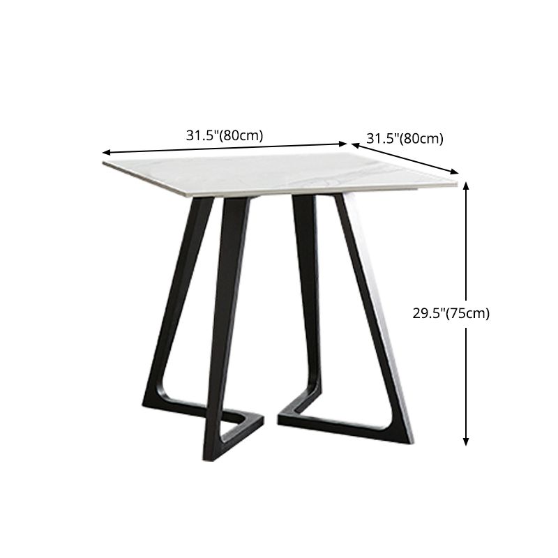 Sintered Stone Dining Table Industrial Double Pedestal Table for Dining Room