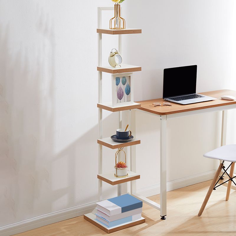 Contemporary Standard Bookshelf Open Back Engineered Wood Bookcase