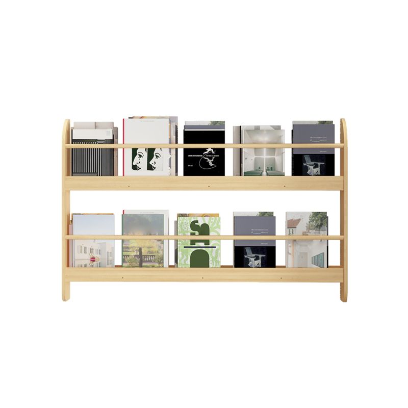Wood Floating Bookcase Contemporary Style Wall Mounted Book Shelf