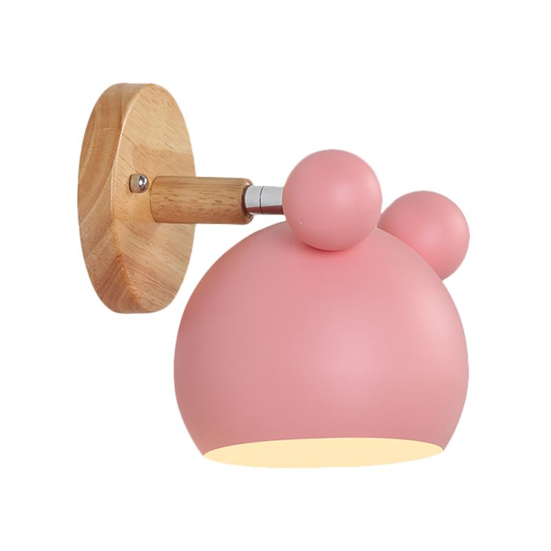 Rotatable Mouse Kid Bedroom Wall Light Metal 1 Head Macaron Loft Wall Sconce