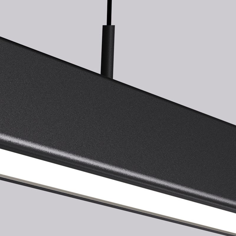Simple Shape Hanging Island Light Modern Chandelier Light Fixture in Black for Dining Room